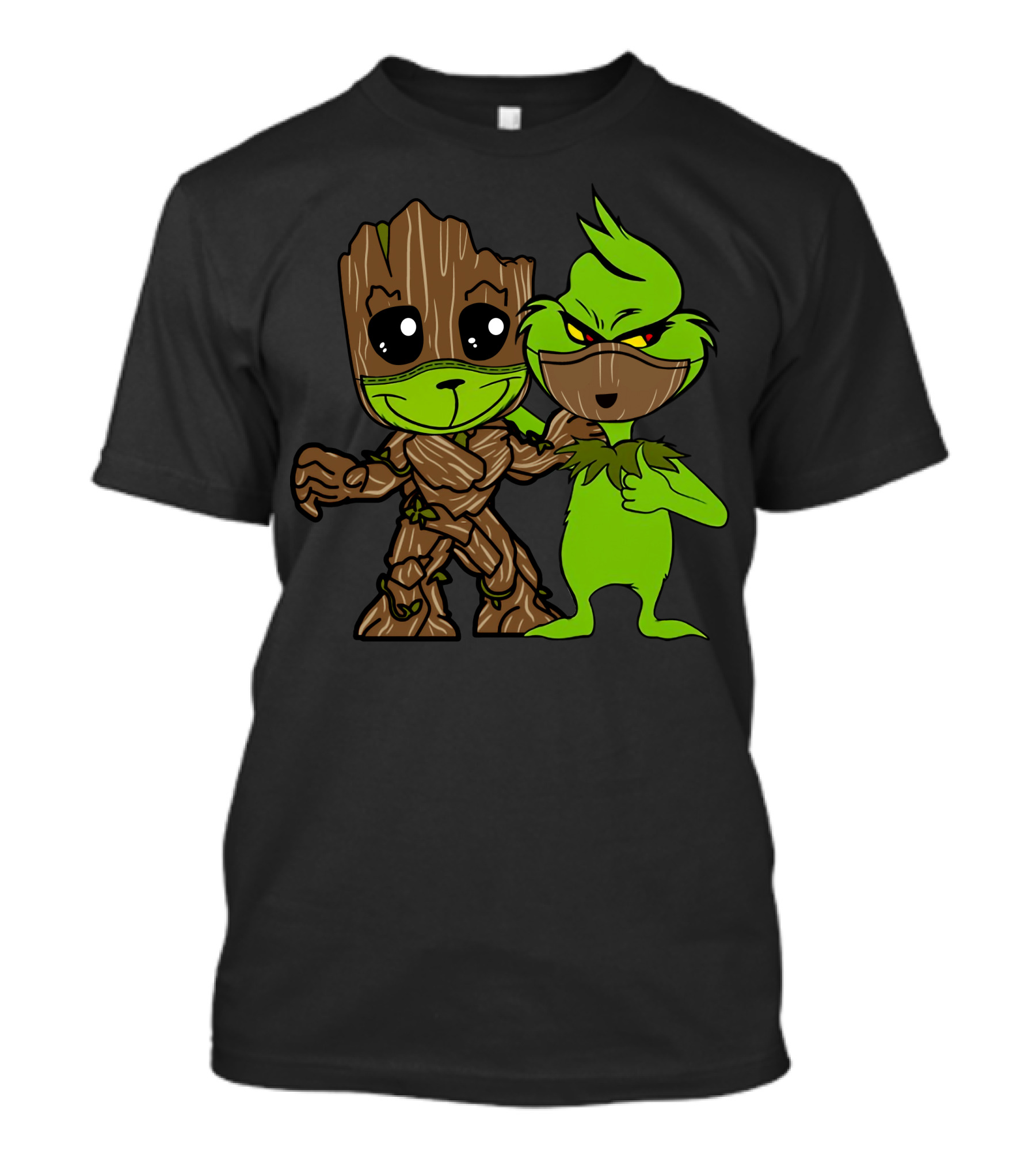 Groot Meets The Grinch Crossover Character Mashup T-Shirt