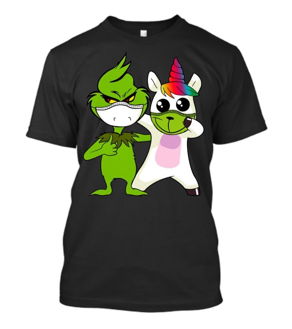 Grinch Unicorn Masked Duo Hugging Cute T-Shirt