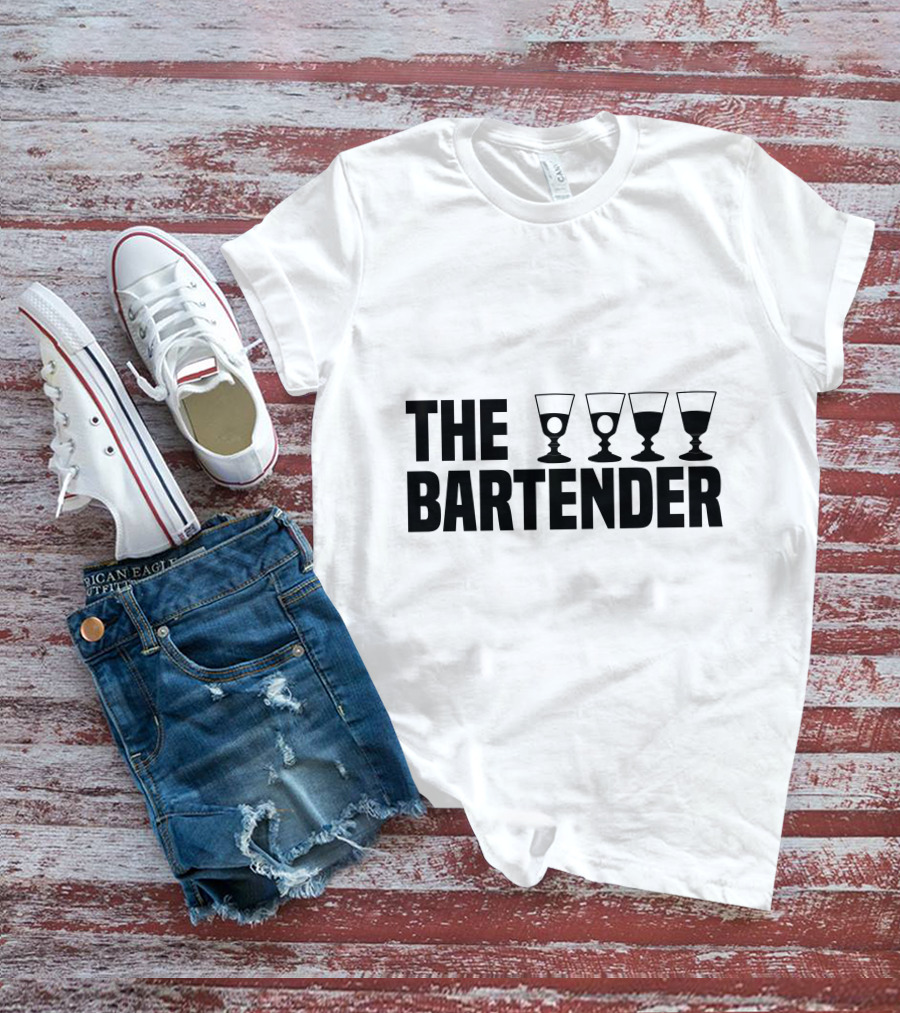 The Bartender Four Glasses T-Shirt