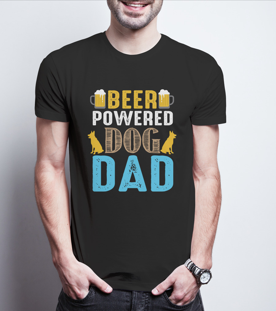 BEER Powered Dog Dad T-Shirt