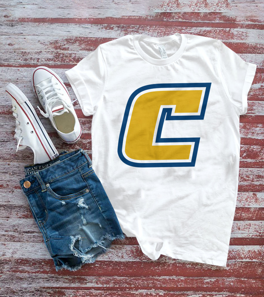 Chattanooga Mocs Large Yellow C Logo Collegiate Sports Emblem T-Shirt