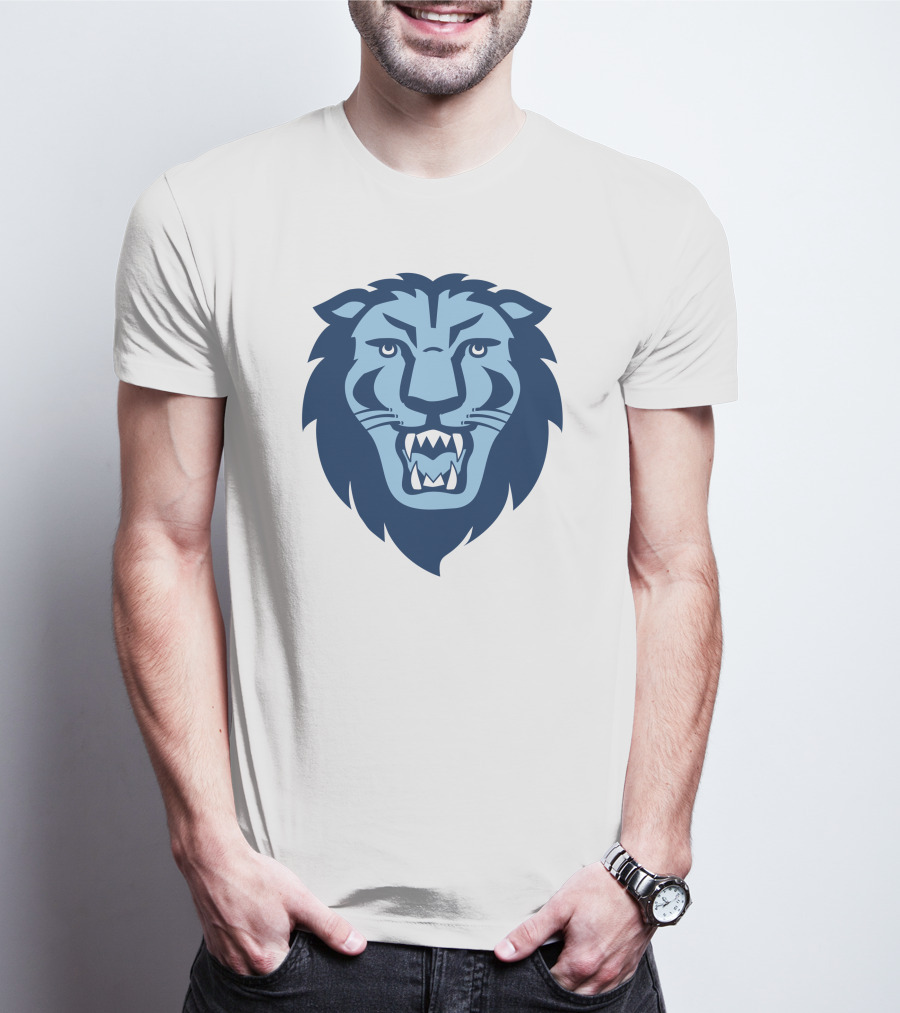 Columbia Lions Roaring Emblem Icon In Blue T-Shirt