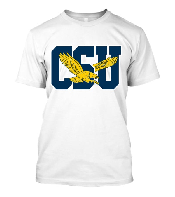 CSU Coppin State Eagles Logo Yellow Eagle Blue Letters T-Shirt