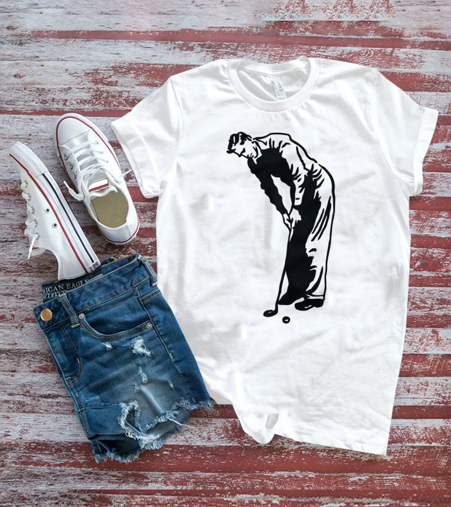 Jack Nicklaus Yellow Golfer Silhouette On Orange T-Shirt