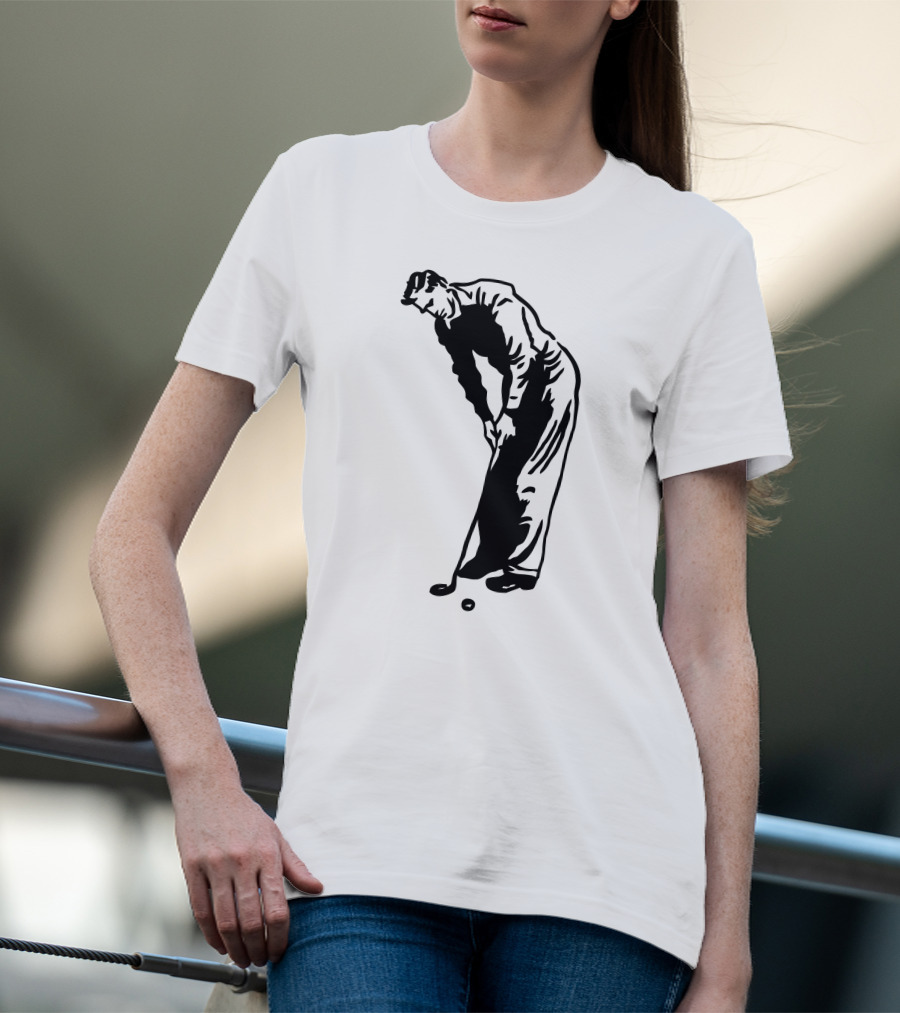 Jack Nicklaus Yellow Golfer Silhouette On Orange T-Shirt