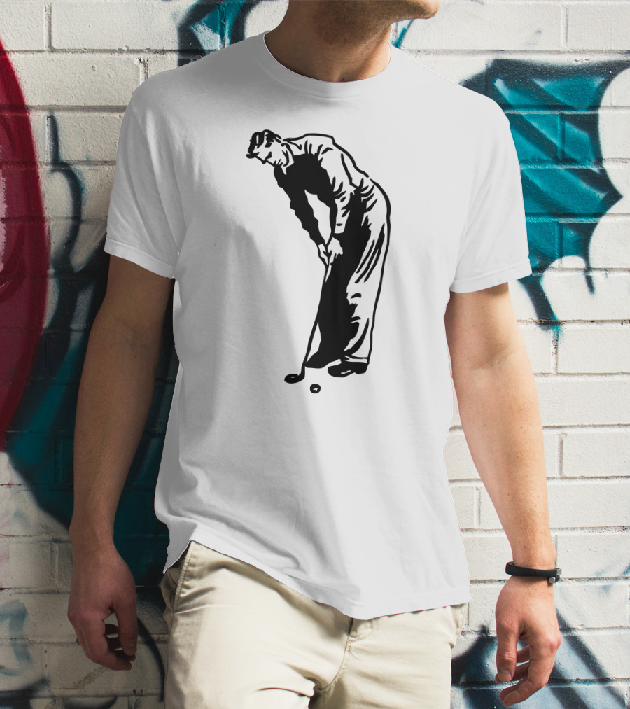 Jack Nicklaus Yellow Golfer Silhouette On Orange T-Shirt
