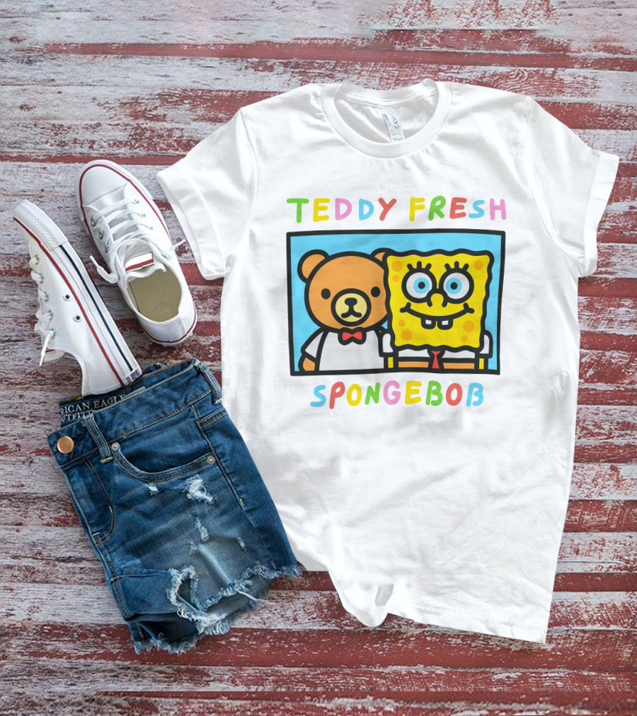 Teddy Fresh SpongeBob Bear Cartoon Collaboration T-Shirt