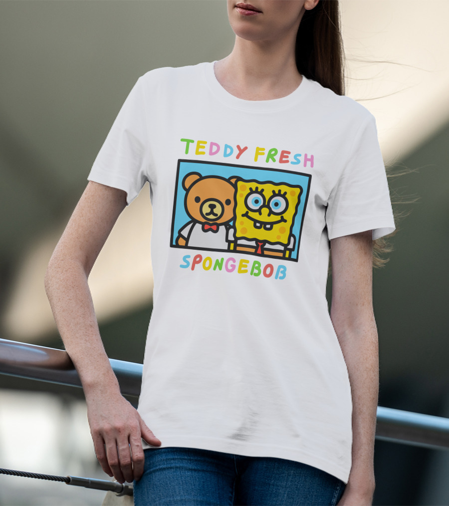 Teddy Fresh SpongeBob Bear Cartoon Collaboration T-Shirt