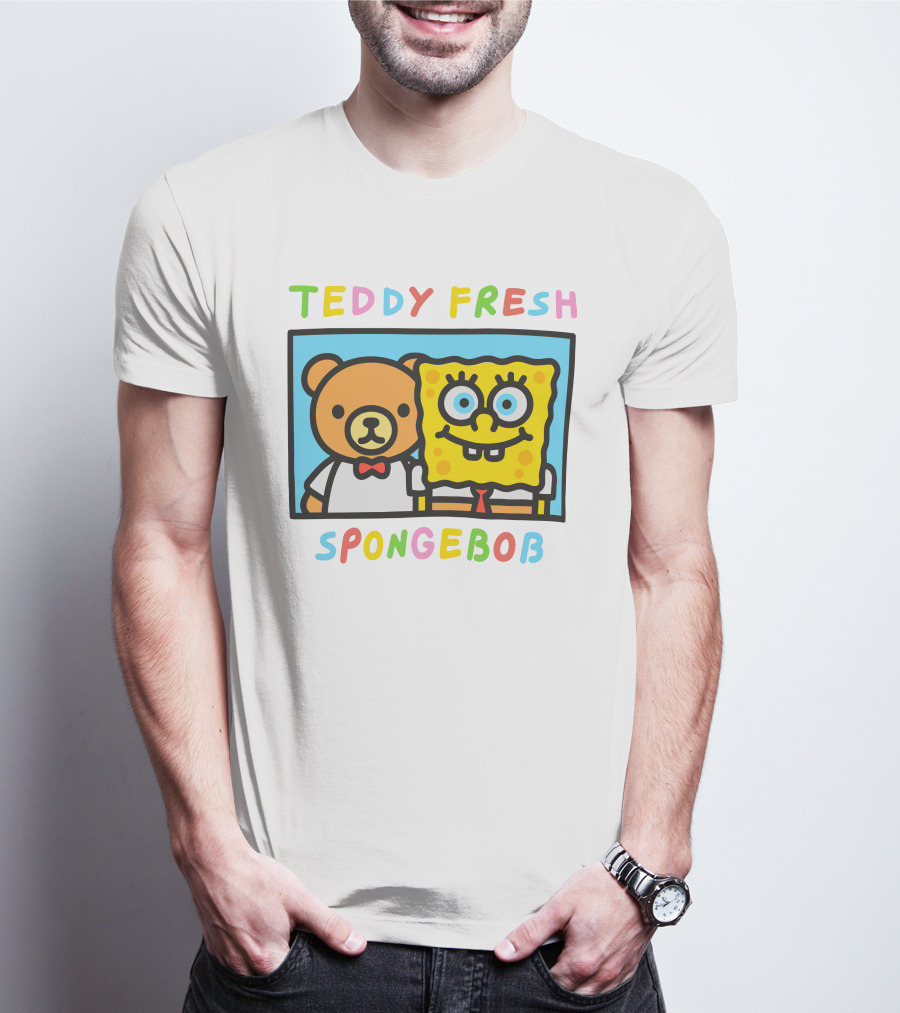Teddy Fresh SpongeBob Bear Cartoon Collaboration T-Shirt