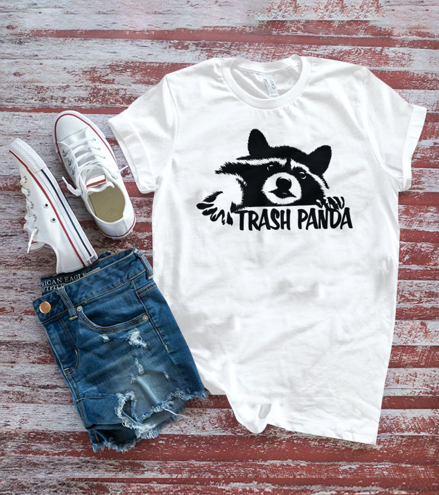 Trash Panda Raccoon Peeking Out T-Shirt