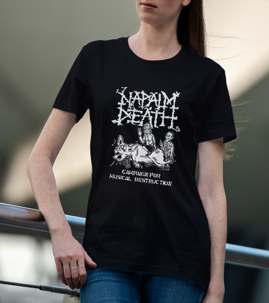 Napalm Death Campaign For Musical Destruction Political Figures Riding Pig T-Shirt