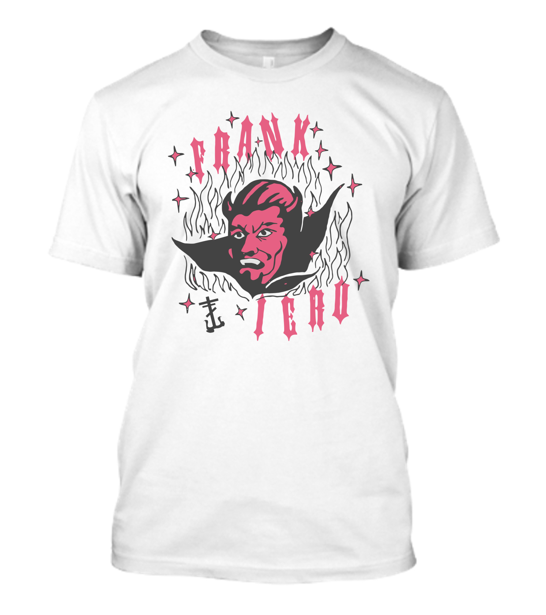 Frank Iero Devil Face Flames Kings Road Merch T-Shirt