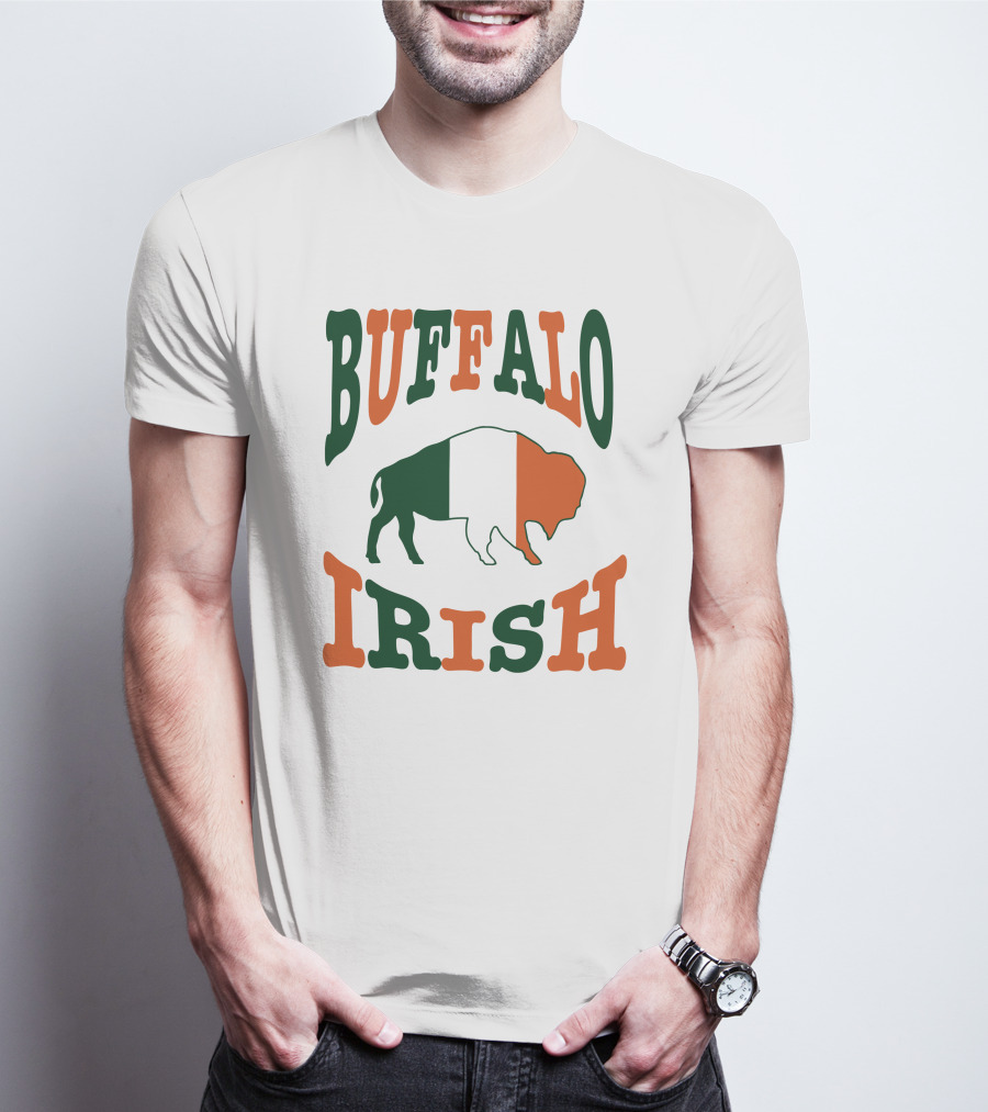 Buffalo Irish St. Patrick's Day Green White Orange Flag T-Shirt