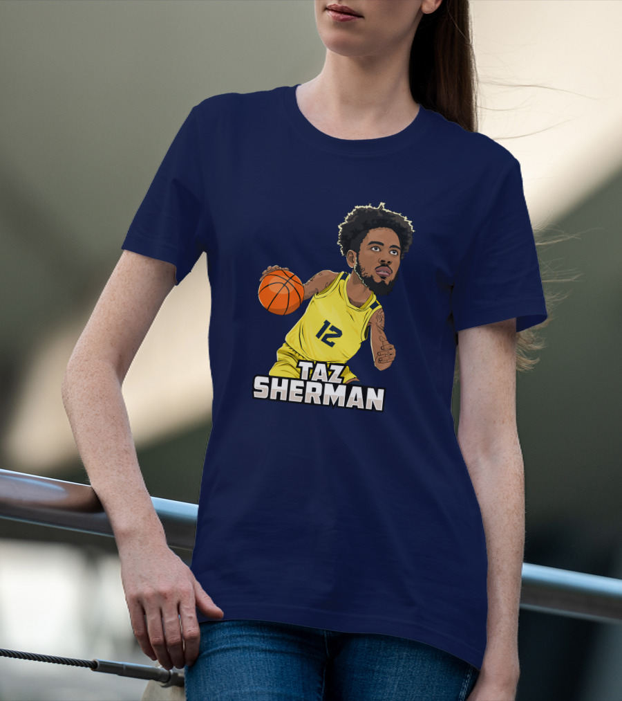 Taz Sherman Basketball Illustration 12 Lakers Jersey Players Trunk Collaboration T-Shirt