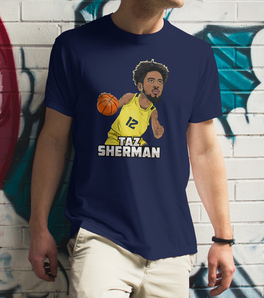 Taz Sherman Basketball Illustration 12 Lakers Jersey Players Trunk Collaboration T-Shirt