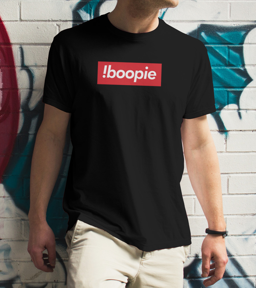 Boopieverse A Mellow Boop Merch Boopie Box Exclamation Boopie Red Block T-Shirt