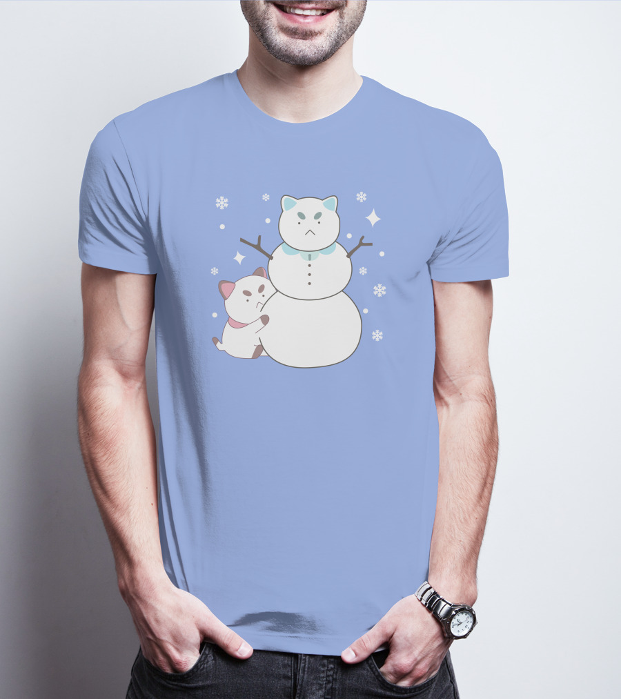 Bee And Puppycat Cute Snowman Scene T-Shirt