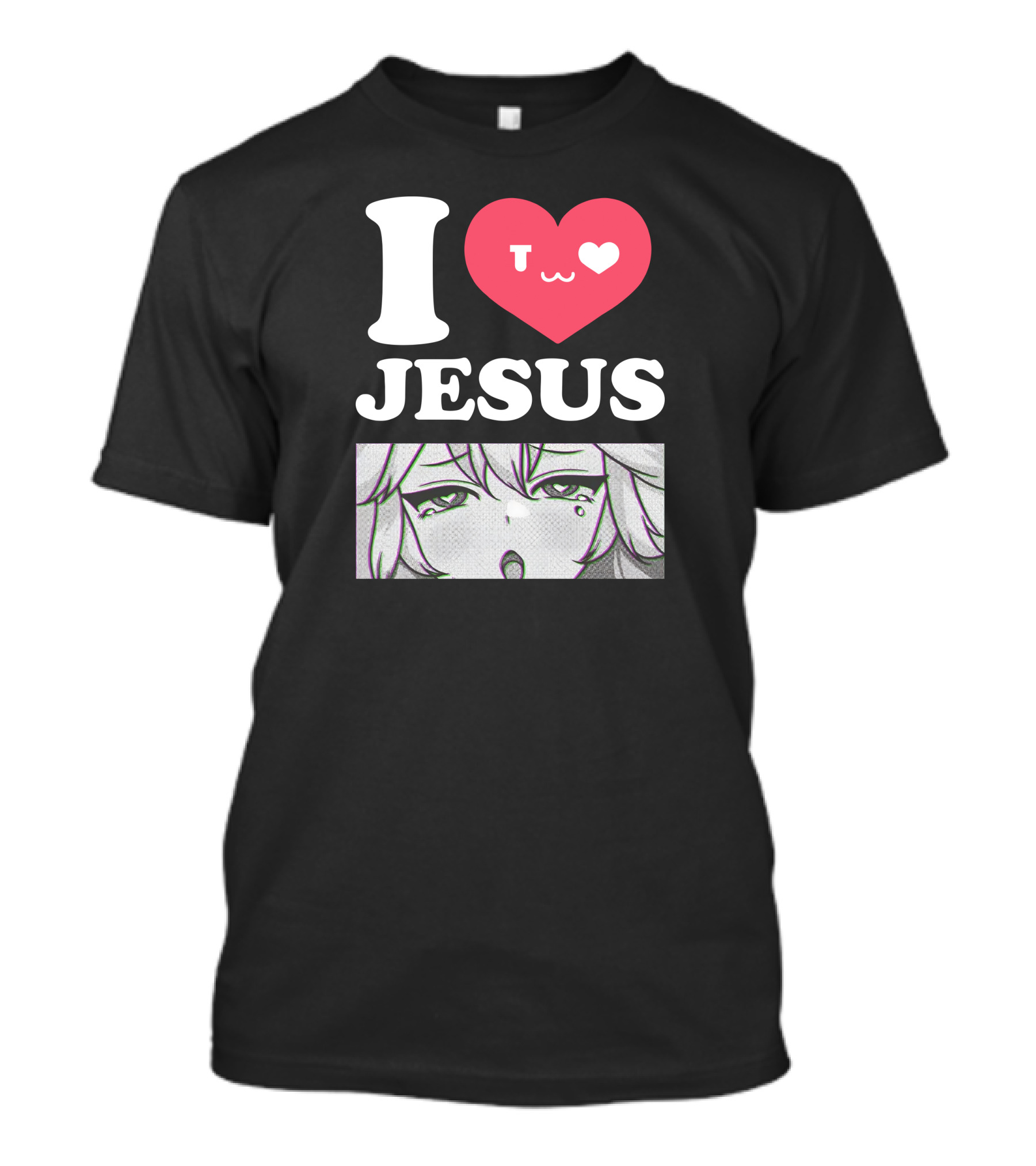 Vshojo I Love Jesus Heart Anime Face UwU Expression T-Shirt