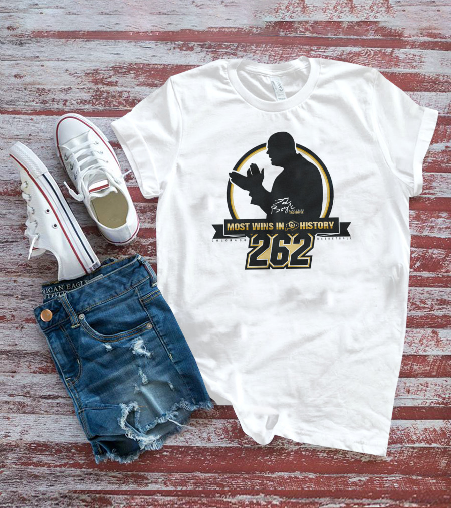 Tad Boyle Most Wins In Colorado Basketball History 262 T-Shirt
