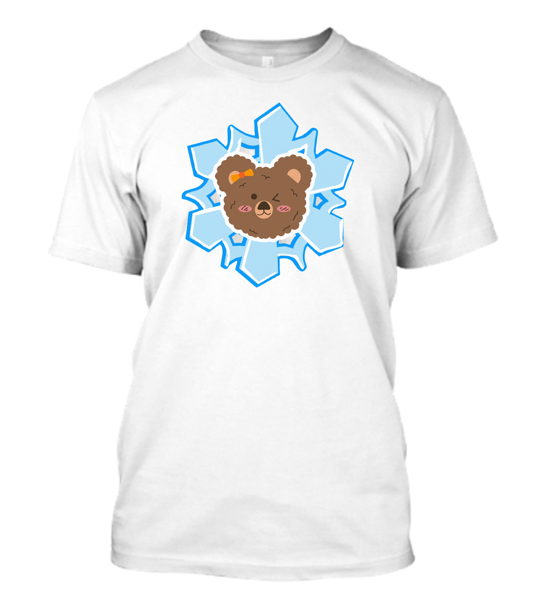 Christmas Bears Snowflake Adorable Bear Head T-Shirt