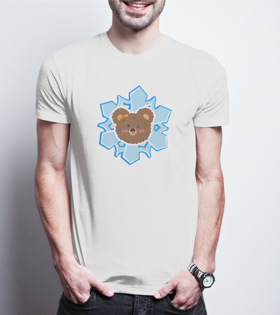Christmas Bears Snowflake Adorable Bear Head T-Shirt