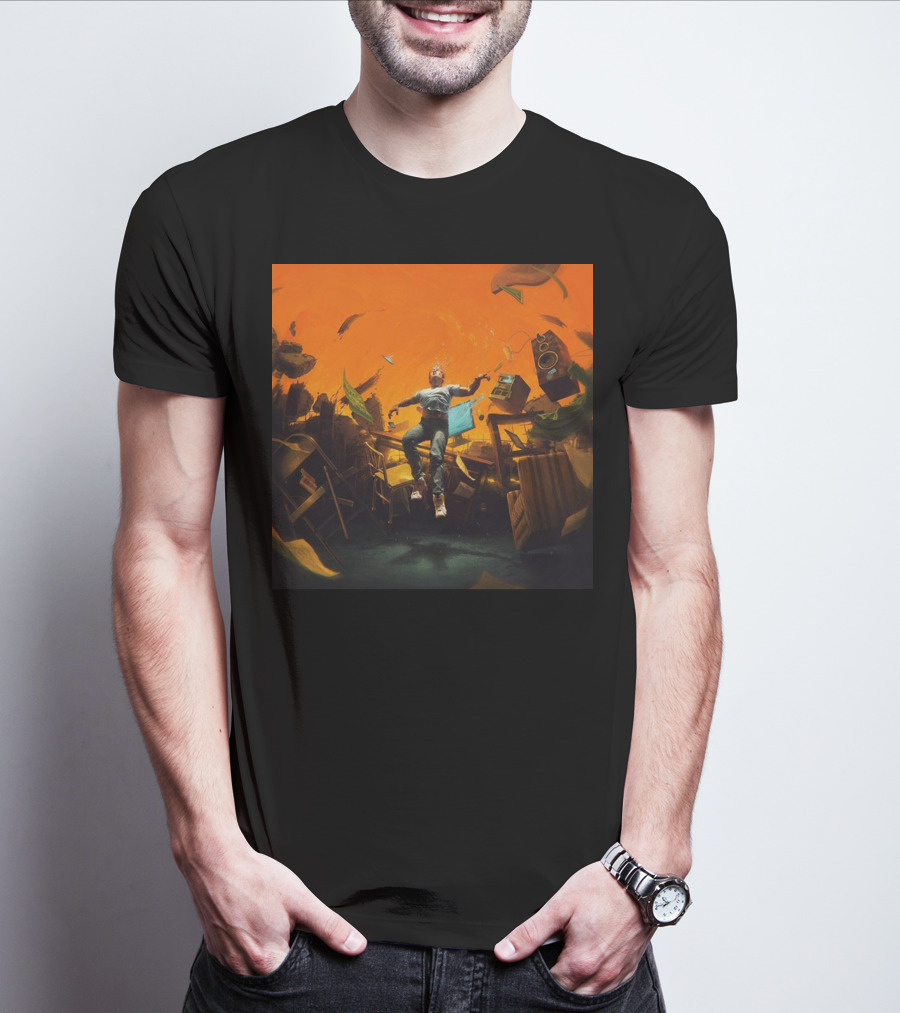 Nopressureshop Com Logic No Pressure Album Cover Floating Surreal Scene T-Shirt