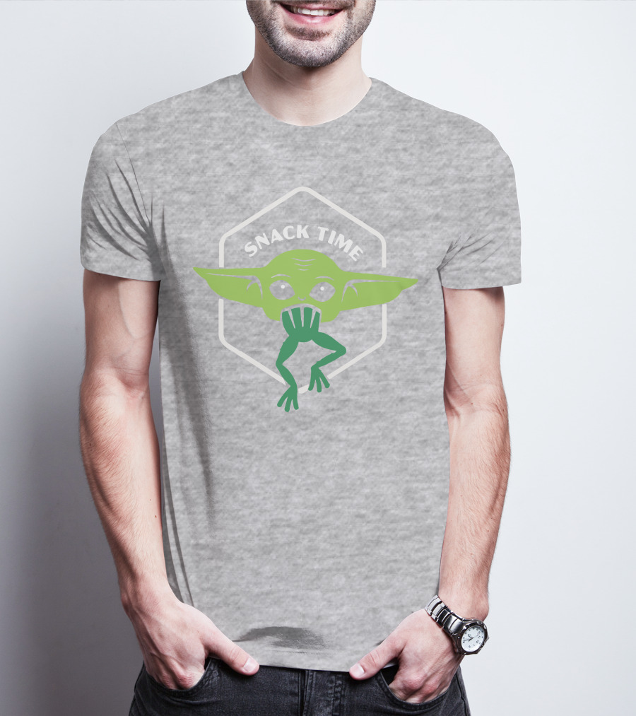 Snack Time The Mandalorian Baby Yoda Eating Frog T-Shirt