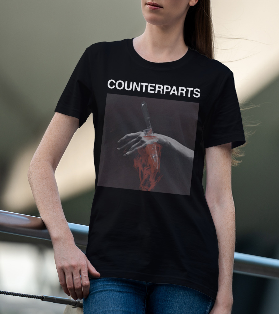COUNTERPARTS Hand With Knife And Red Paint T-Shirt