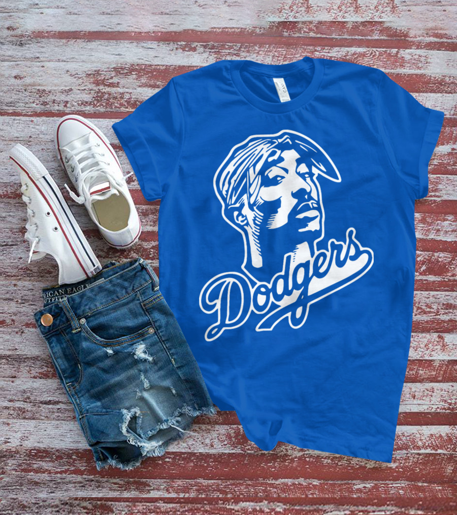 Tupac Dodgers Urban Streetwear Icon Collaboration T-Shirt