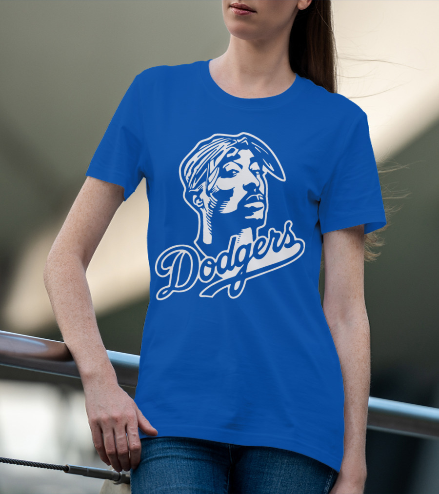 Tupac Dodgers Urban Streetwear Icon Collaboration T-Shirt