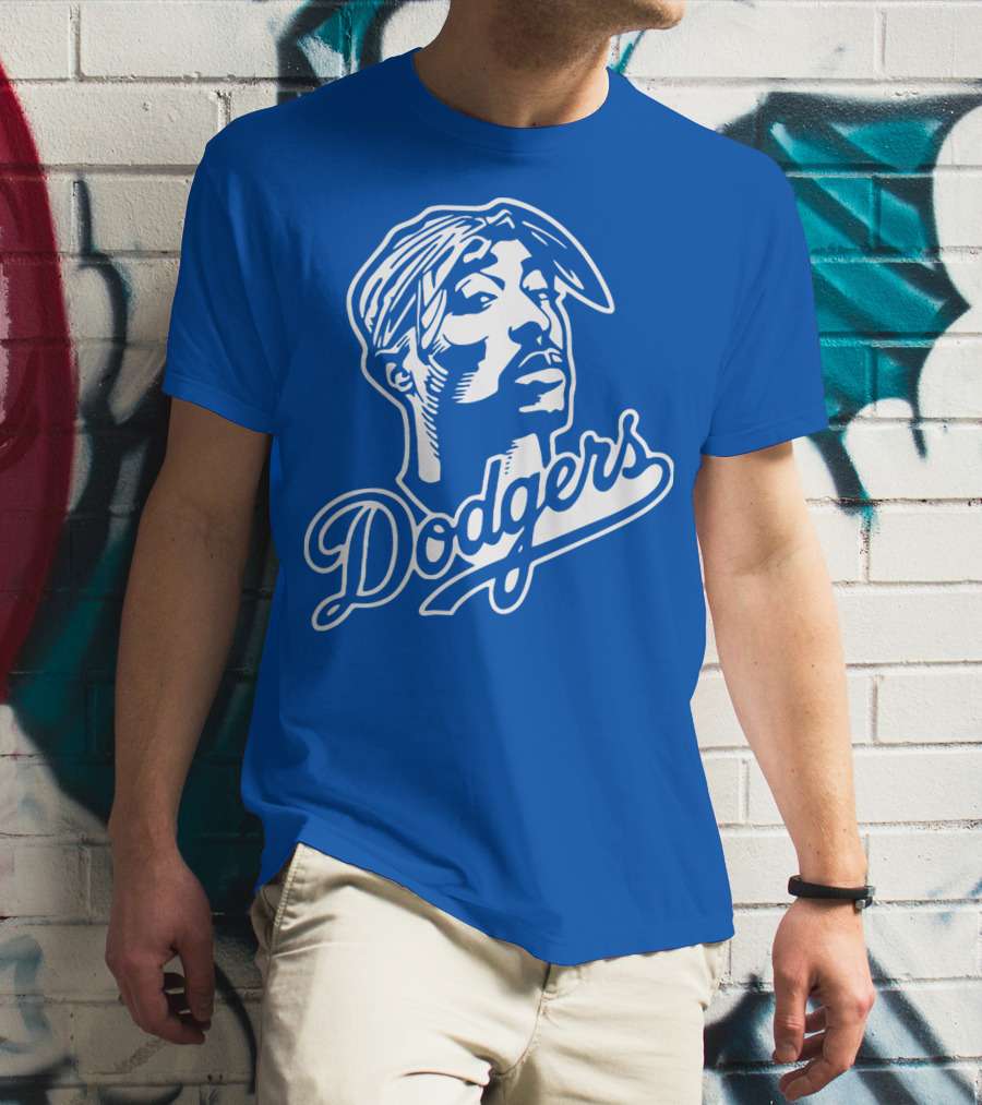 Tupac Dodgers Urban Streetwear Icon Collaboration T-Shirt
