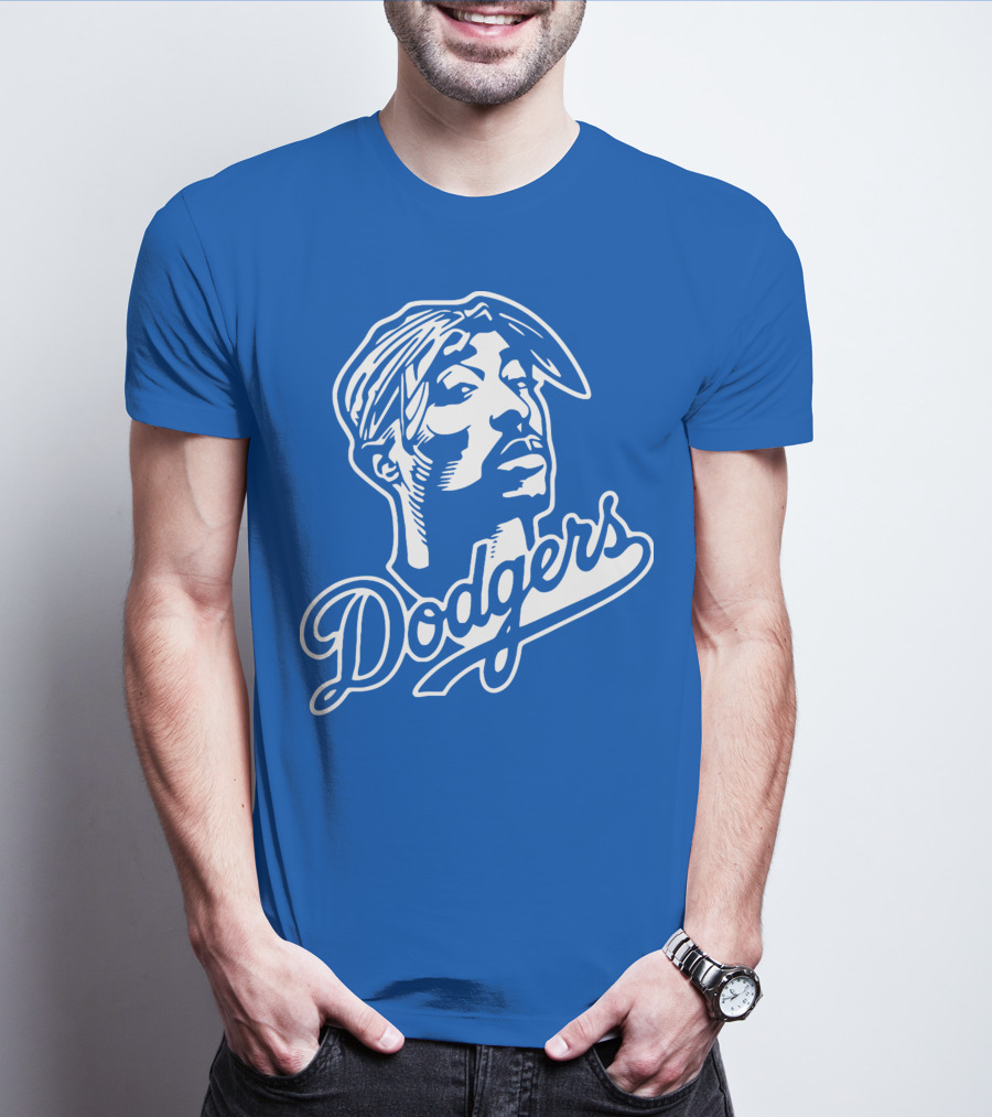 Tupac Dodgers Urban Streetwear Icon Collaboration T-Shirt