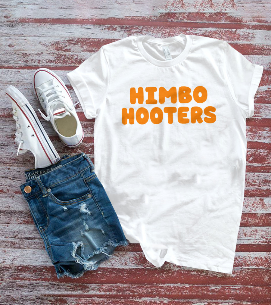 Himbo Hooters Bold Orange Retro-Inspired Text T-Shirt