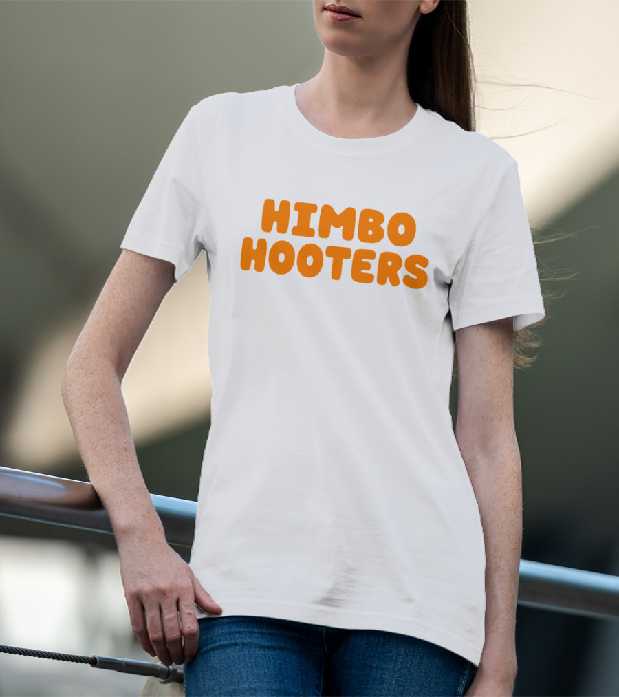 Himbo Hooters Bold Orange Retro-Inspired Text T-Shirt