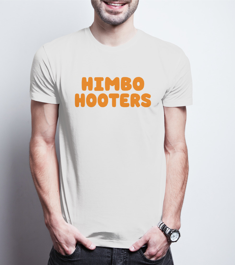 Himbo Hooters Bold Orange Retro-Inspired Text T-Shirt
