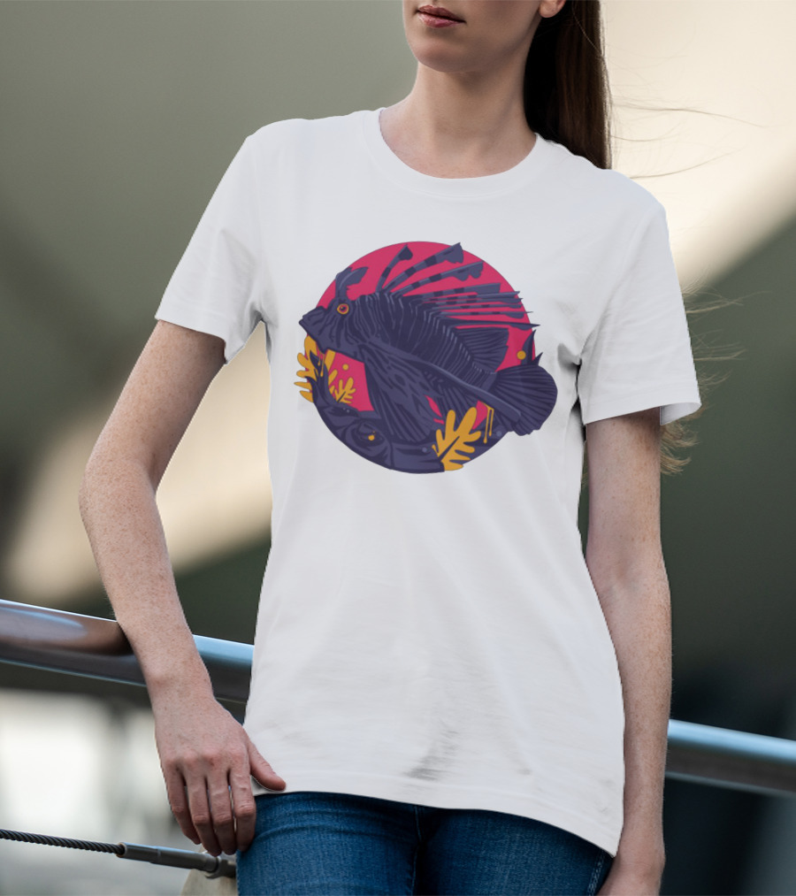 Jade Cicada Vibrant Fish Artwork Merch T-Shirt