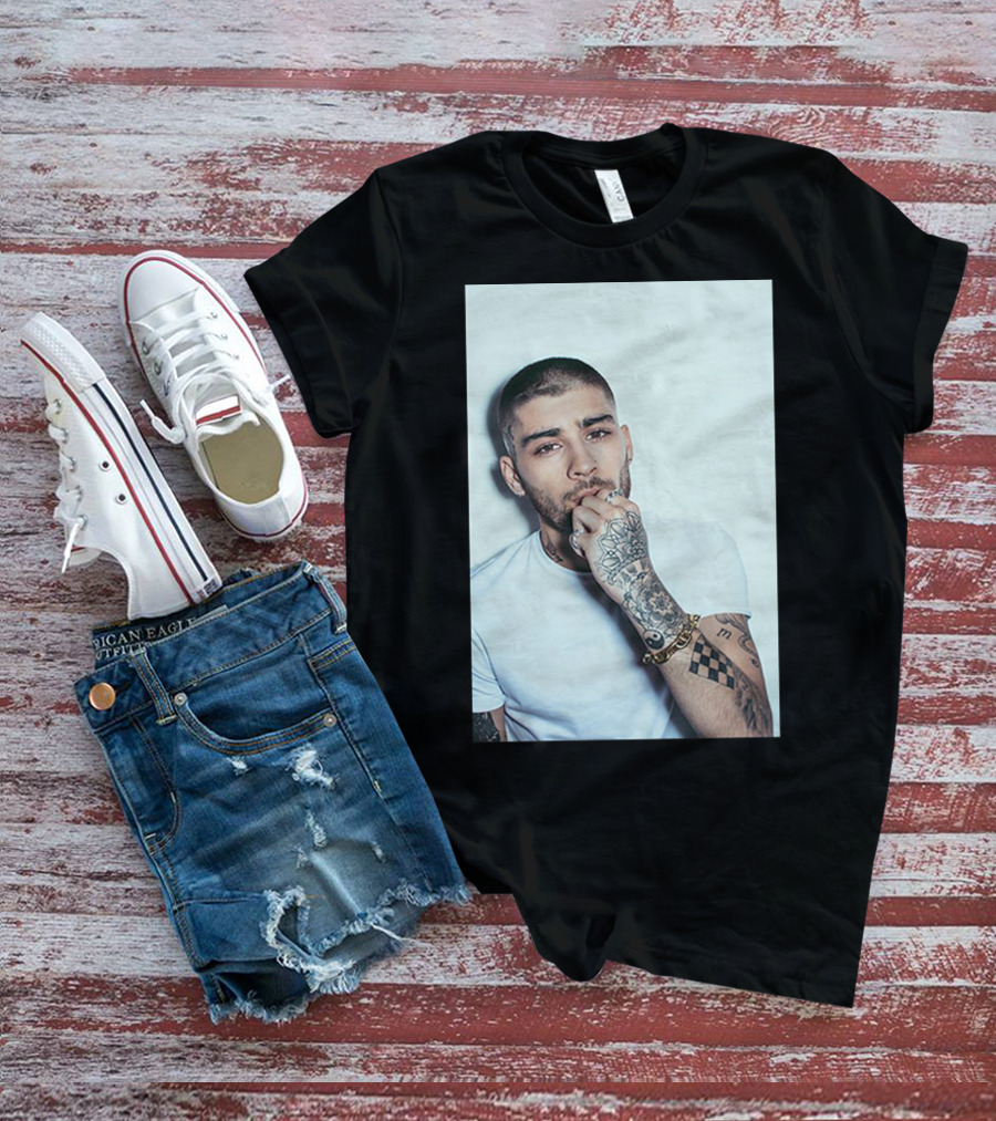 Zayn Malik Tattoo Style White Tee Casual Look T-Shirt