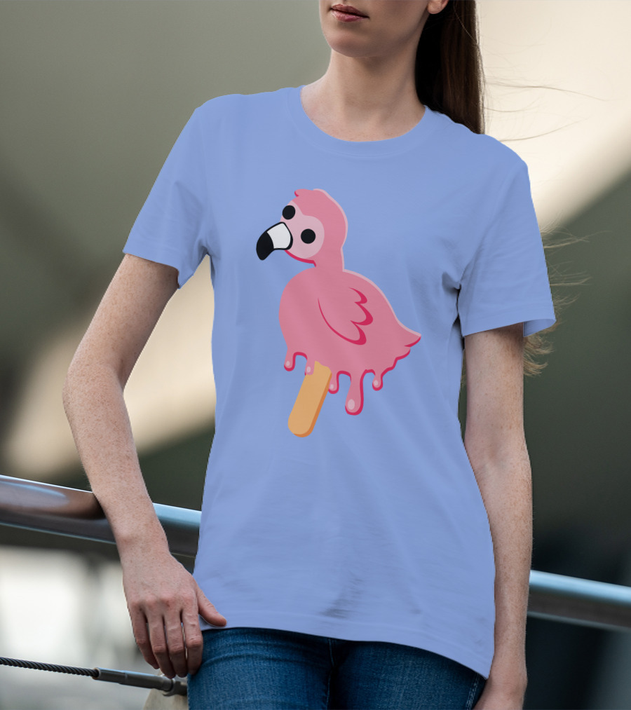 Flamingo Popsicle Melting Drip T-Shirt