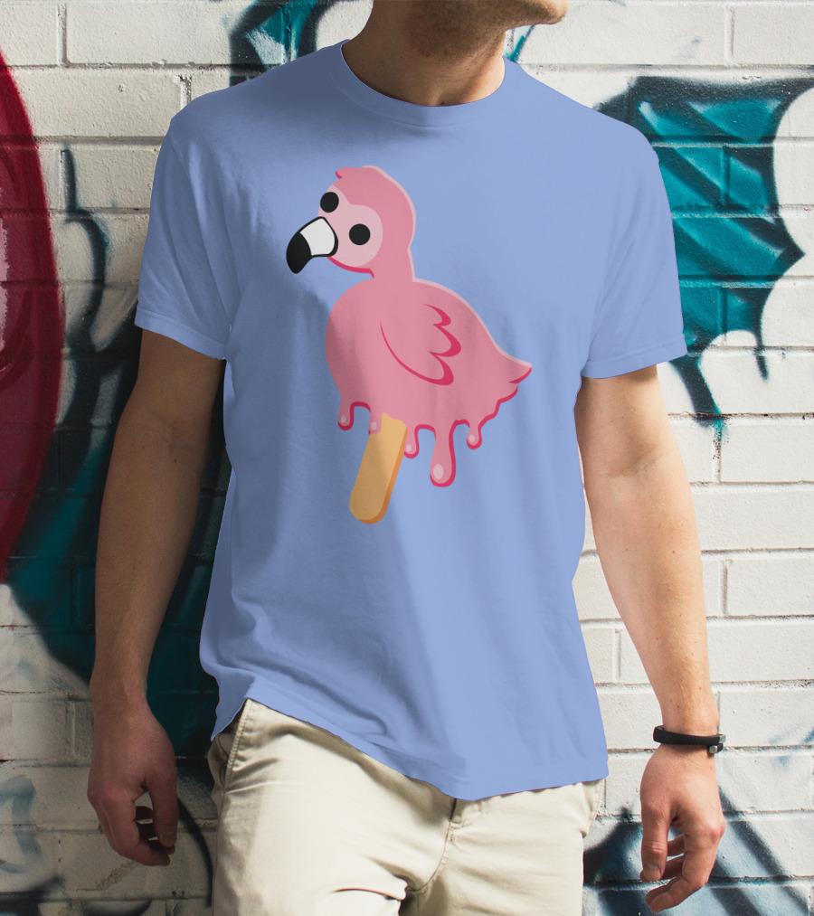 Flamingo Popsicle Melting Drip T-Shirt