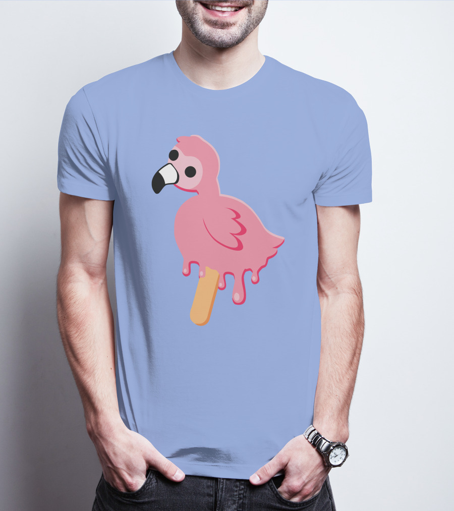 Flamingo Popsicle Melting Drip T-Shirt