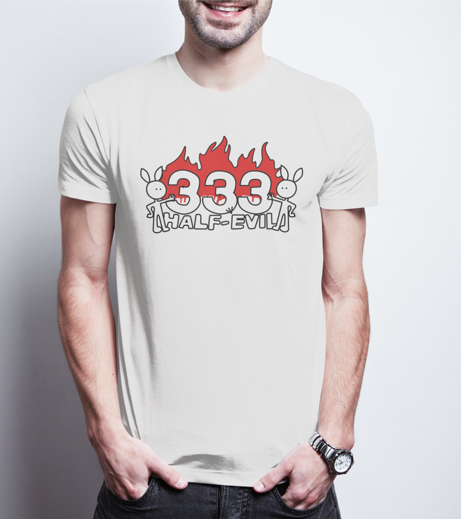 333 Half Evil Flame Bunny T-Shirt