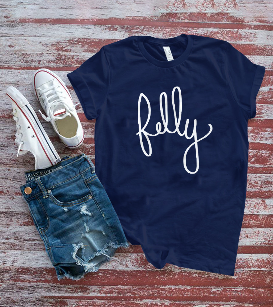 Felly Handwritten Script Navy T-Shirt