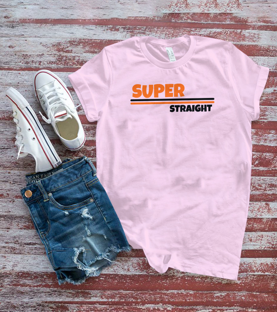 Super Straight Shop Pink Background T-Shirt