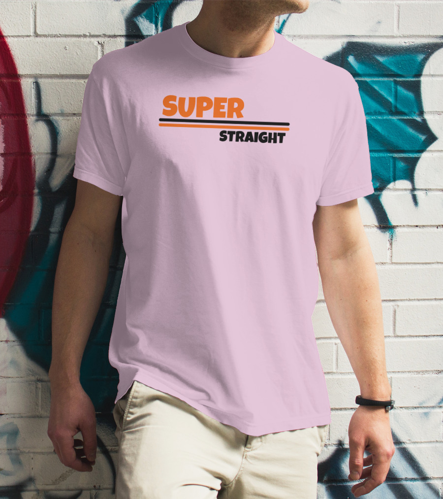 Super Straight Shop Pink Background T-Shirt