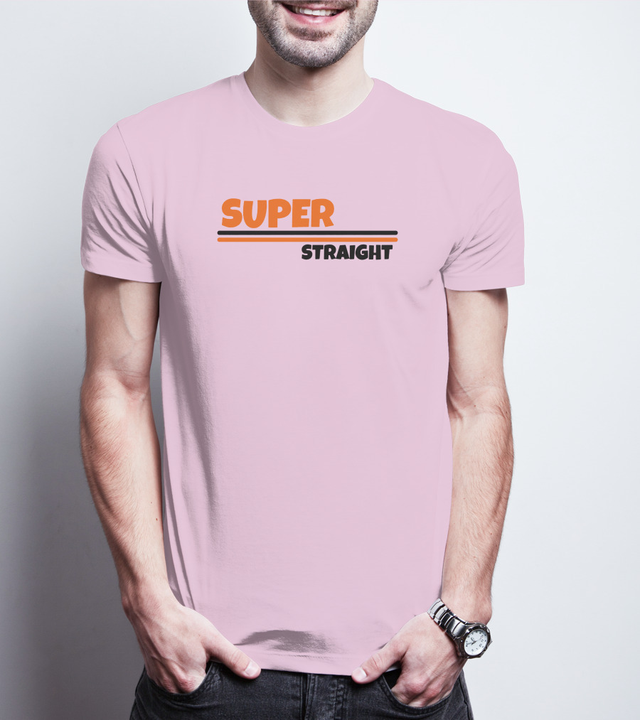 Super Straight Shop Pink Background T-Shirt