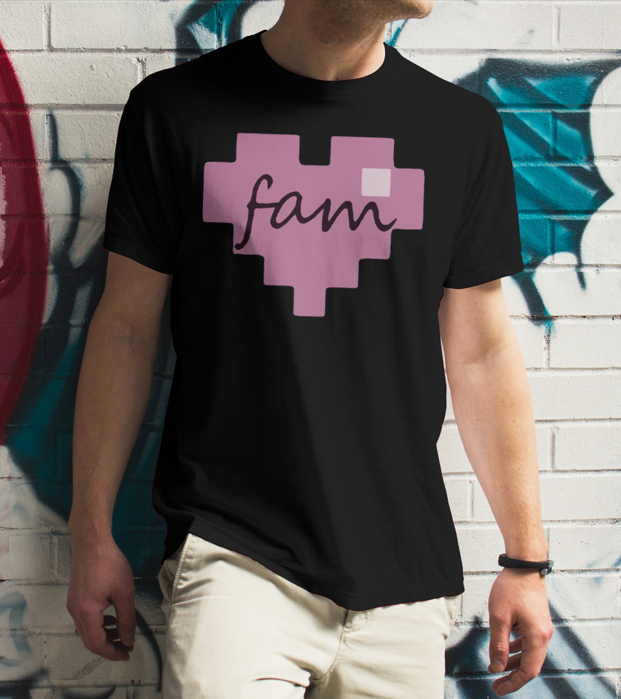 Fufambam Store Pixel Heart Fam T-Shirt