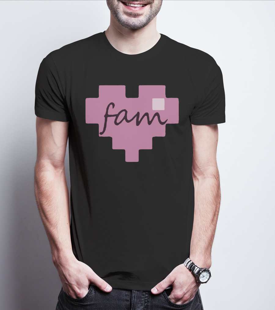 Fufambam Store Pixel Heart Fam T-Shirt