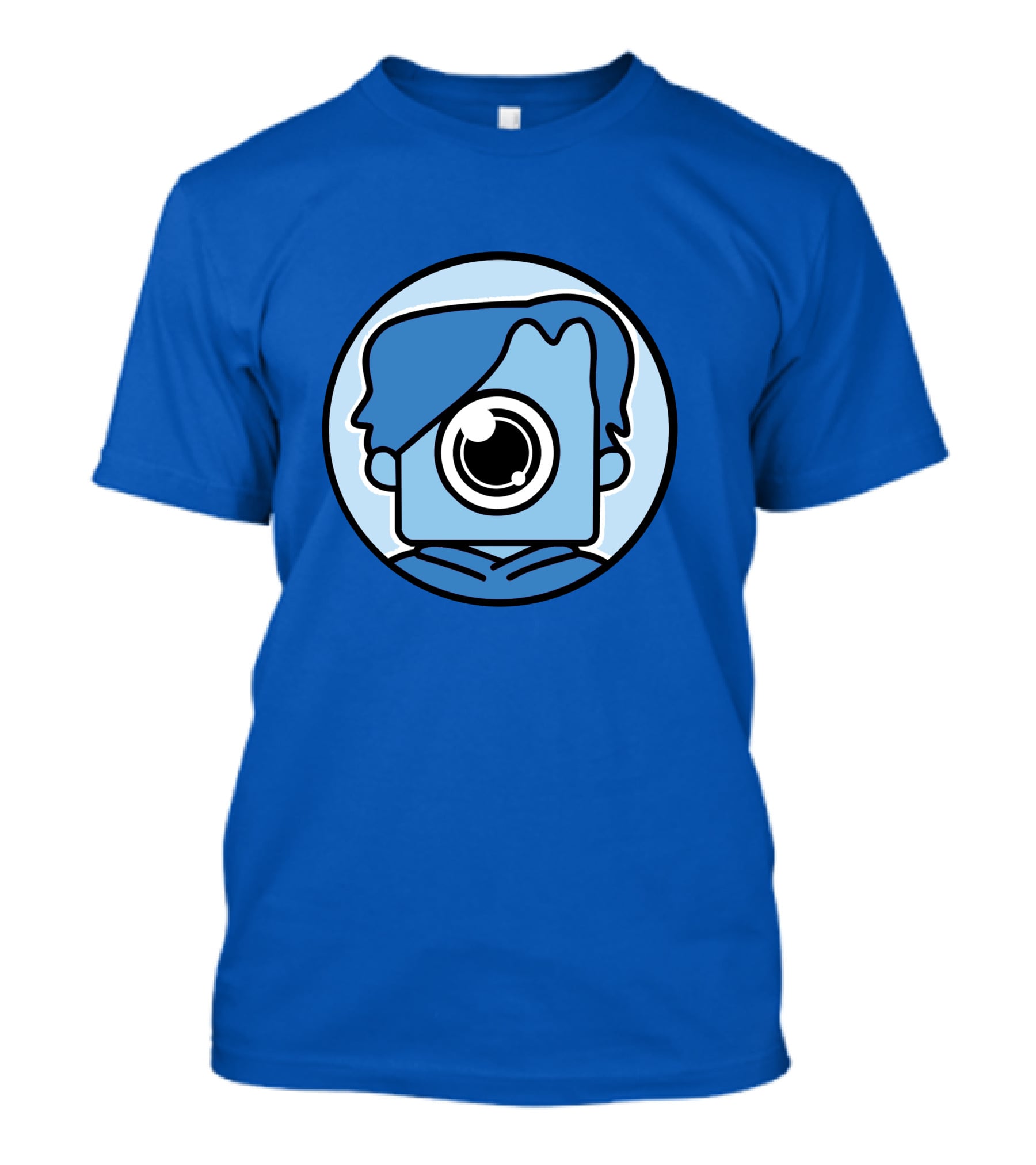 NewScapePro Blue Circle Cartoon Character With Camera Eye T-Shirt