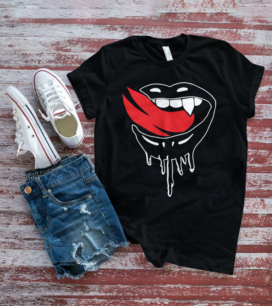 Falling In Reverse Vampire Lips Dripping Design Merch T-Shirt