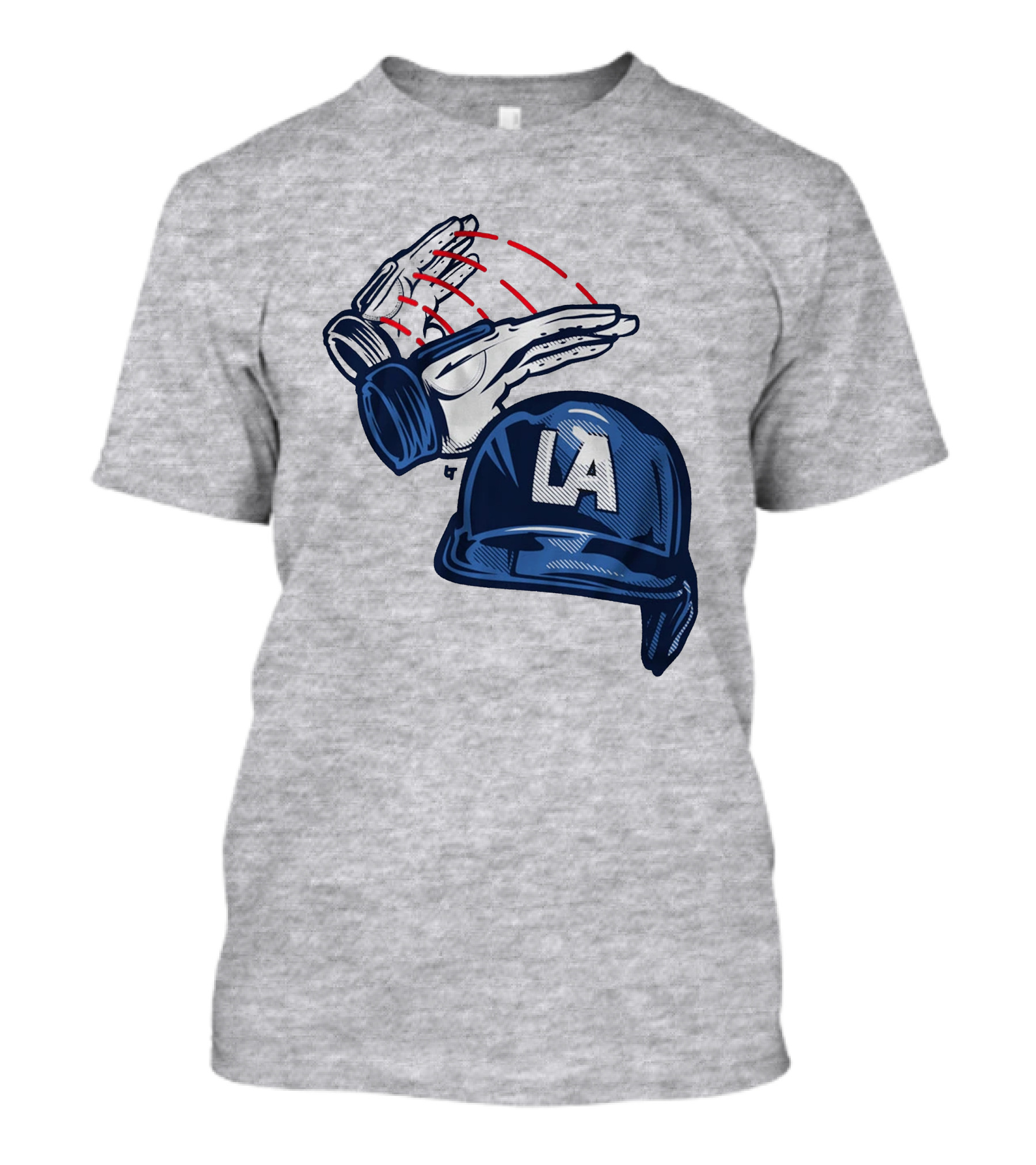LA Dodgers Dunk On Helmet Gloves Baseball Catcher T-Shirt